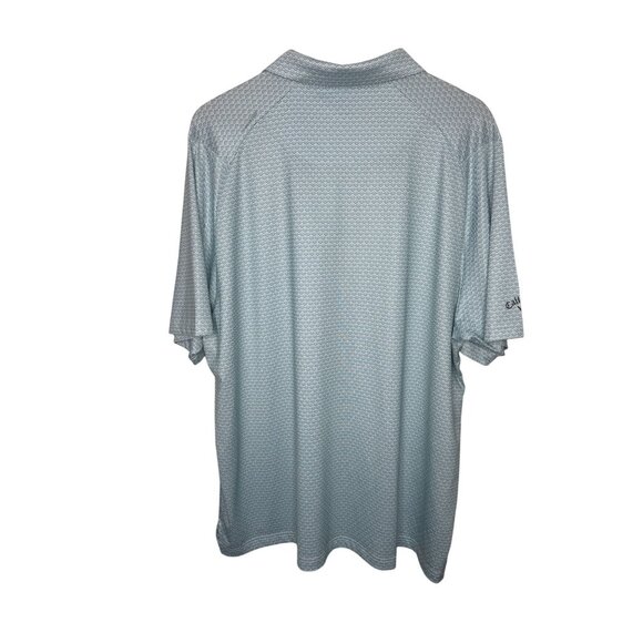 Callaway Mens Swing Tech Opti-Dri Polo Shirt XXL Light Blue Geometric Pattern - Picture 7 of 9